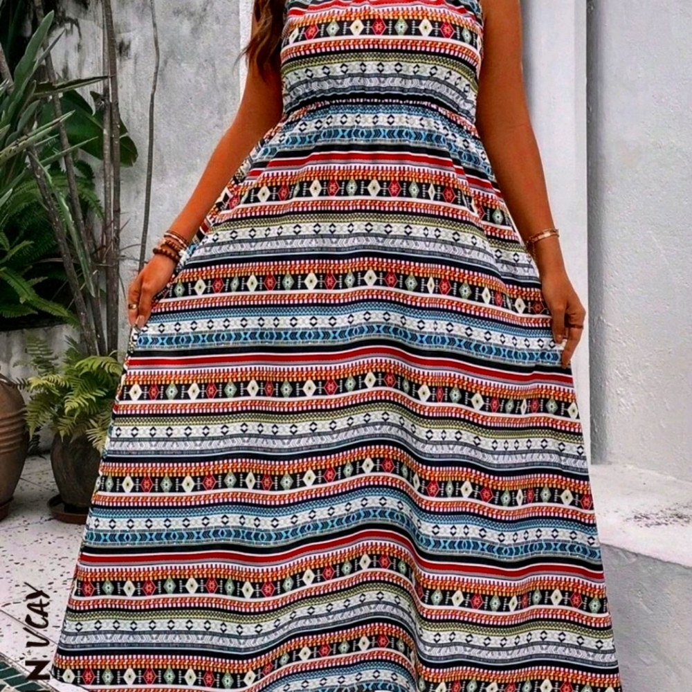 Colorful Striped Sundress.